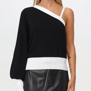 NWT Karl Lagerfeld One Shoulder Sweater